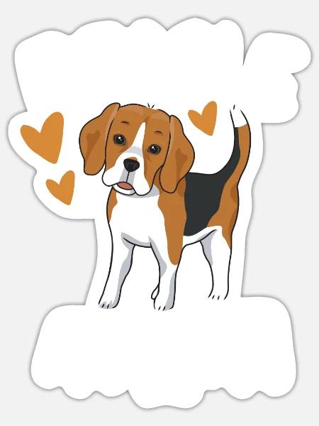 Beagle Mama Hundehalter Muttertag Geschenk Beagle - Sticker Größe S (10 x 10 cm) - Mattweiß
