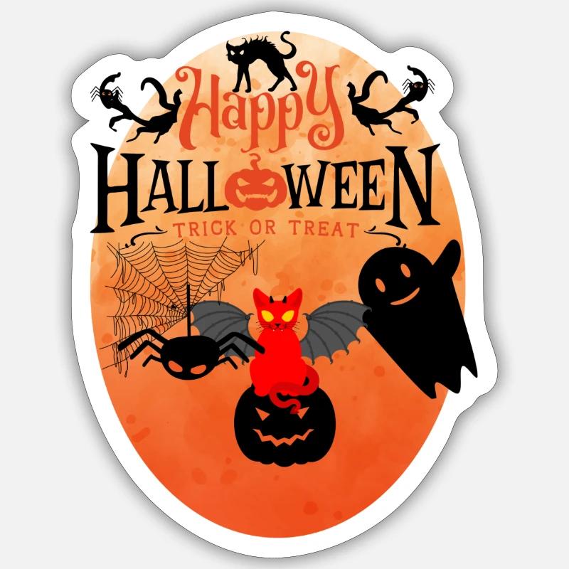 Cat-o-ween les monstres sont de sortie ! Sticker taille S (10 x 10 cm)
