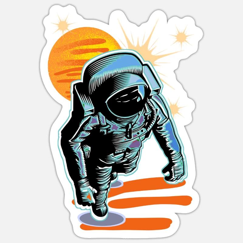 Astronaut - Space Galaxies - Sticker size S (10 x 10 cm) - white matte