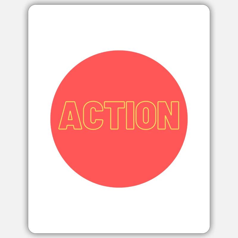 action - Sticker Größe S (10 x 10 cm) - Mattweiß