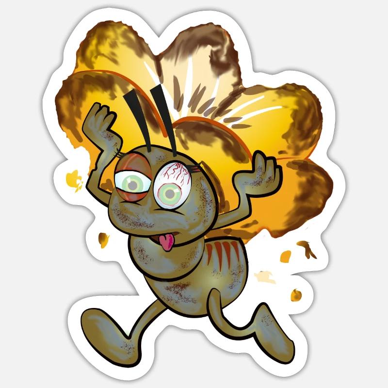 Zombie-Arbeiterameise - Sticker Größe S (10 x 10 cm) - Mattweiß