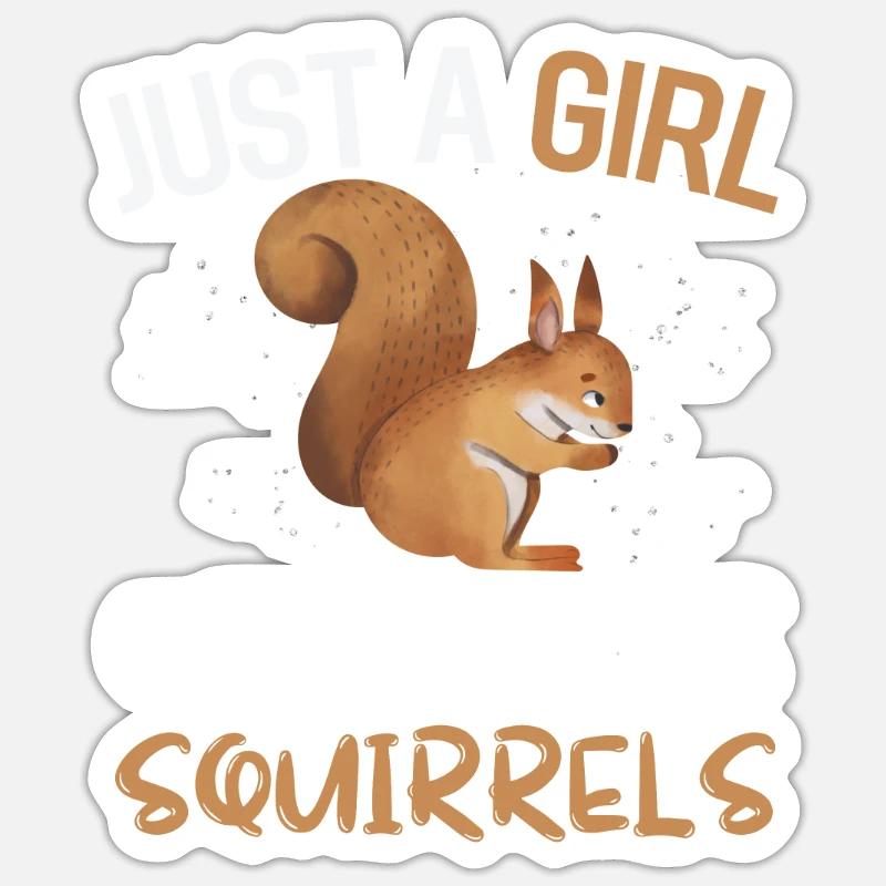 Nagetier Wald Tier Mädchen Geschenk Eichhörnchen Sticker Größe S (10 x 10 cm)