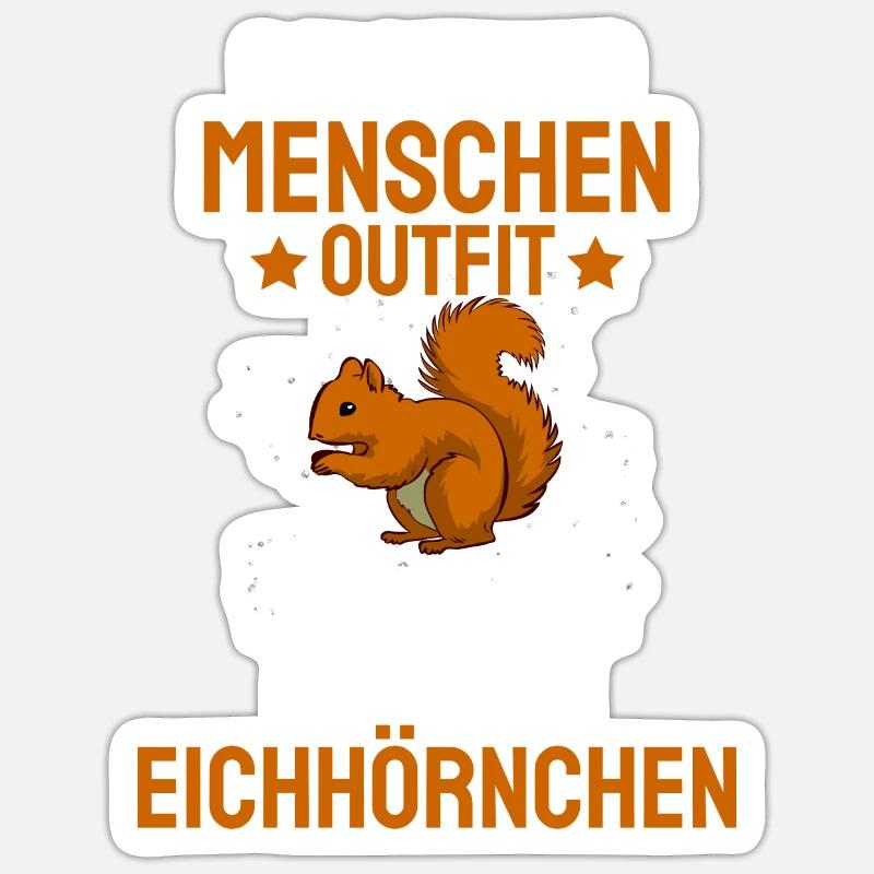 Wald Tier Kostüm Party Geschenk Eichhörnchen Sticker Größe S (10 x 10 cm)
