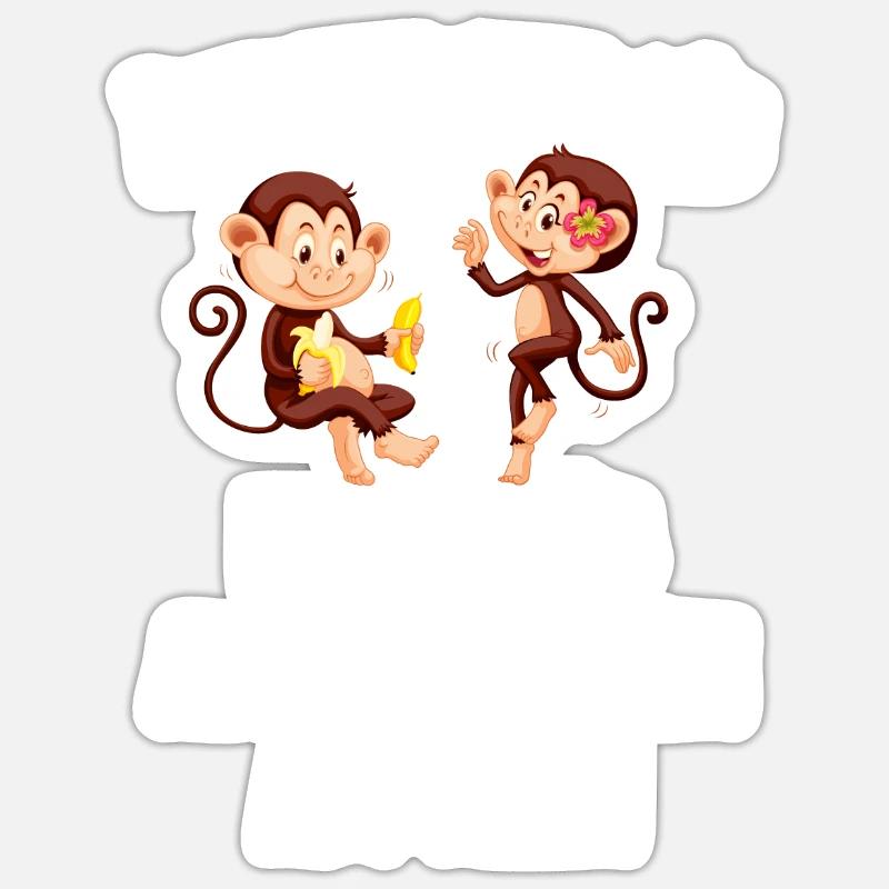 Äffchen Dschungel Tier Lustiges Geschenk Affe Sticker Größe S (10 x 10 cm)
