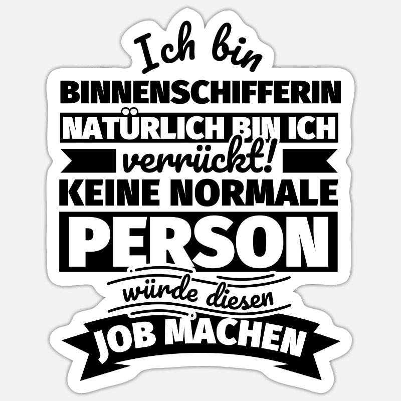 Binnenschifferin Geschenke - Sticker Größe S (10 x 10 cm) - Mattweiß