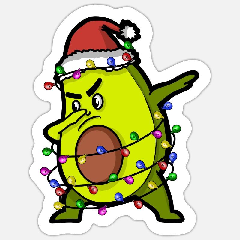 Avocat Sapin de Noël Noël - Sticker taille S (10 x 10 cm) - blanc mat