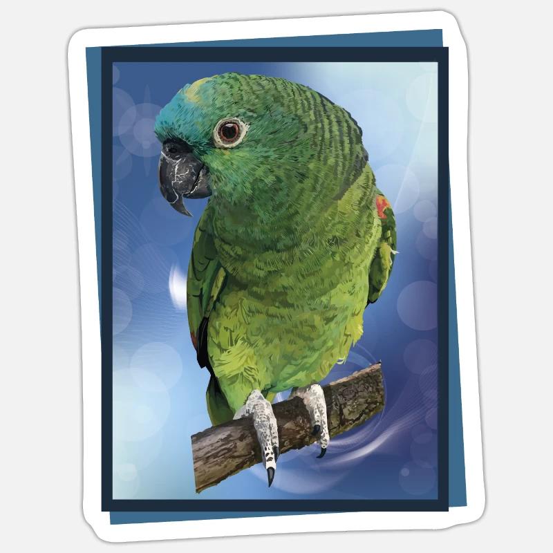 The blue-fronted amazon Sticker size S (10 x 10 cm)