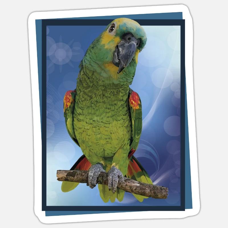 The blue-fronted amazon Sticker size S (10 x 10 cm)