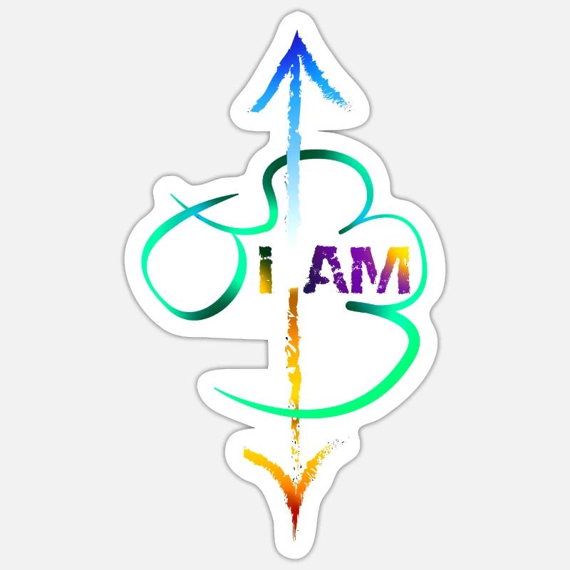 I AM - Sticker taille S (10 x 10 cm) - blanc mat
