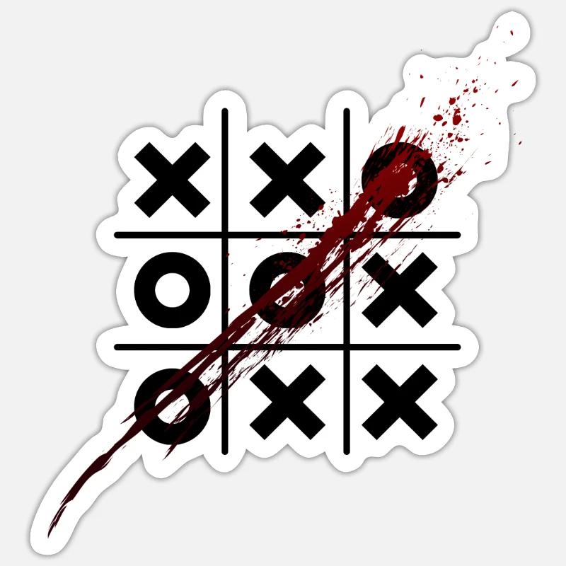 Tic Tac Toe - Sticker size S (10 x 10 cm) - white matte