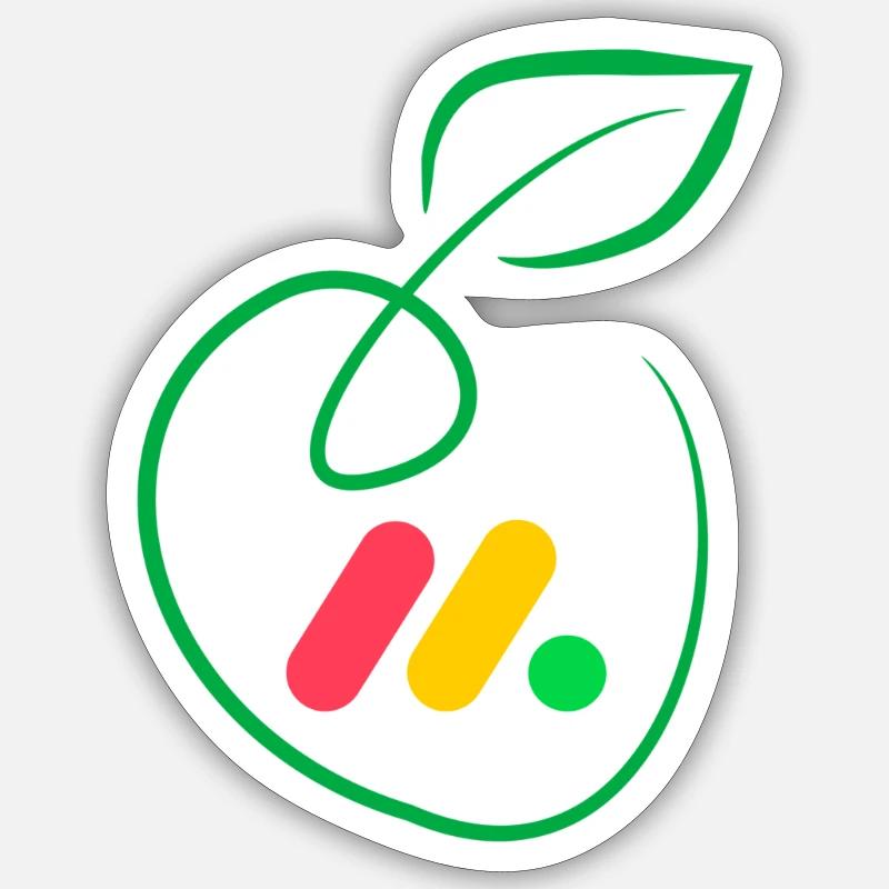 Apfel - Sticker Größe S (10 x 10 cm) - Mattweiß