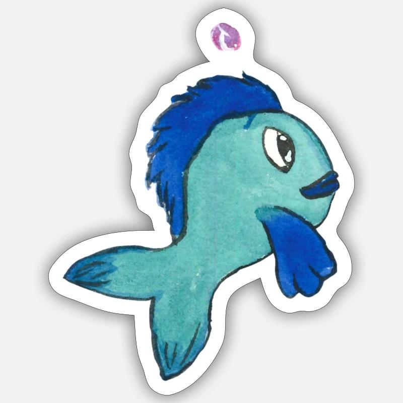Fisch Forelle - Sticker Größe S (10 x 10 cm) - Mattweiß