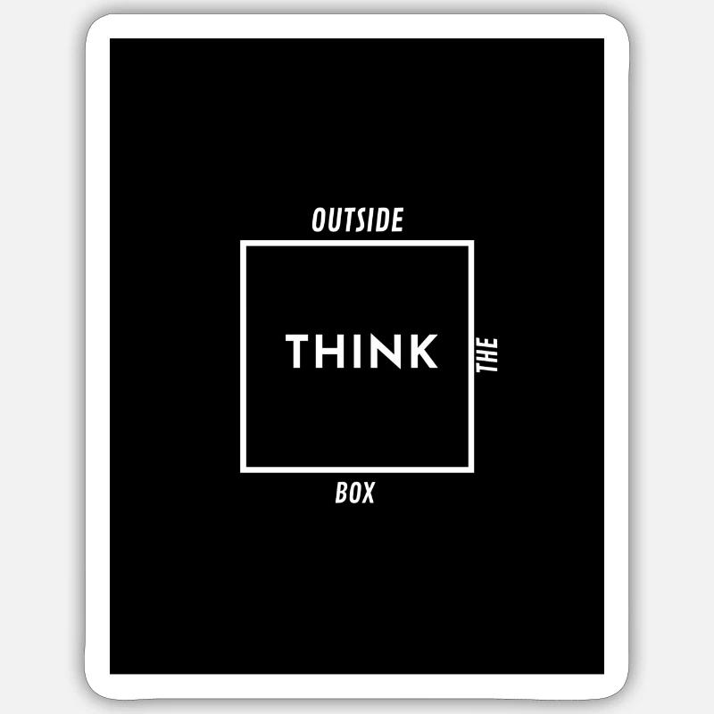 Think outside the Box - Sticker size S (10 x 10 cm) - white matte