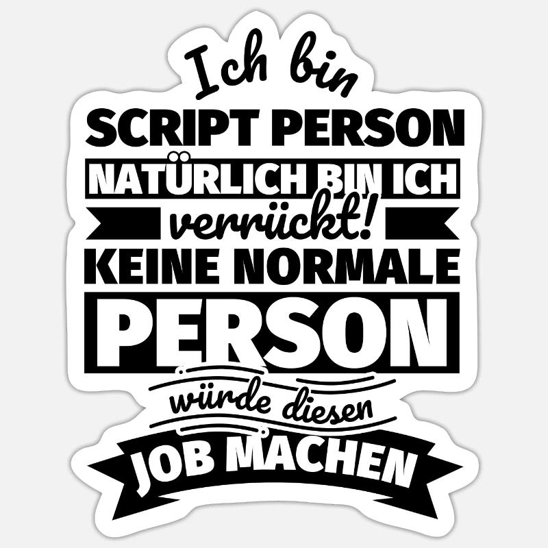 Script Person Geschenke - Sticker Größe S (10 x 10 cm) - Mattweiß