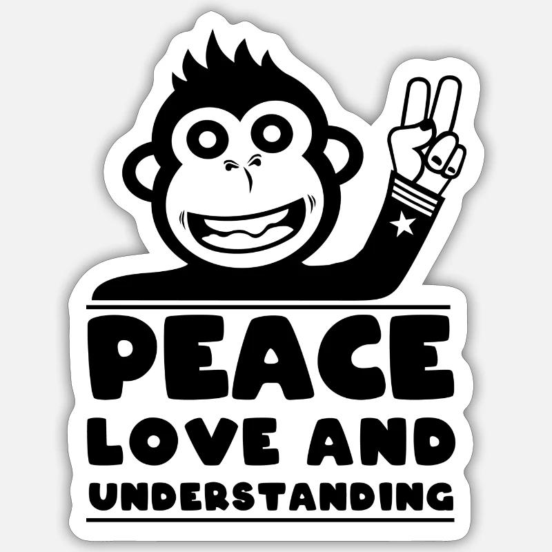 Paix, amour et compréhension - Sticker taille S (10 x 10 cm) - blanc mat