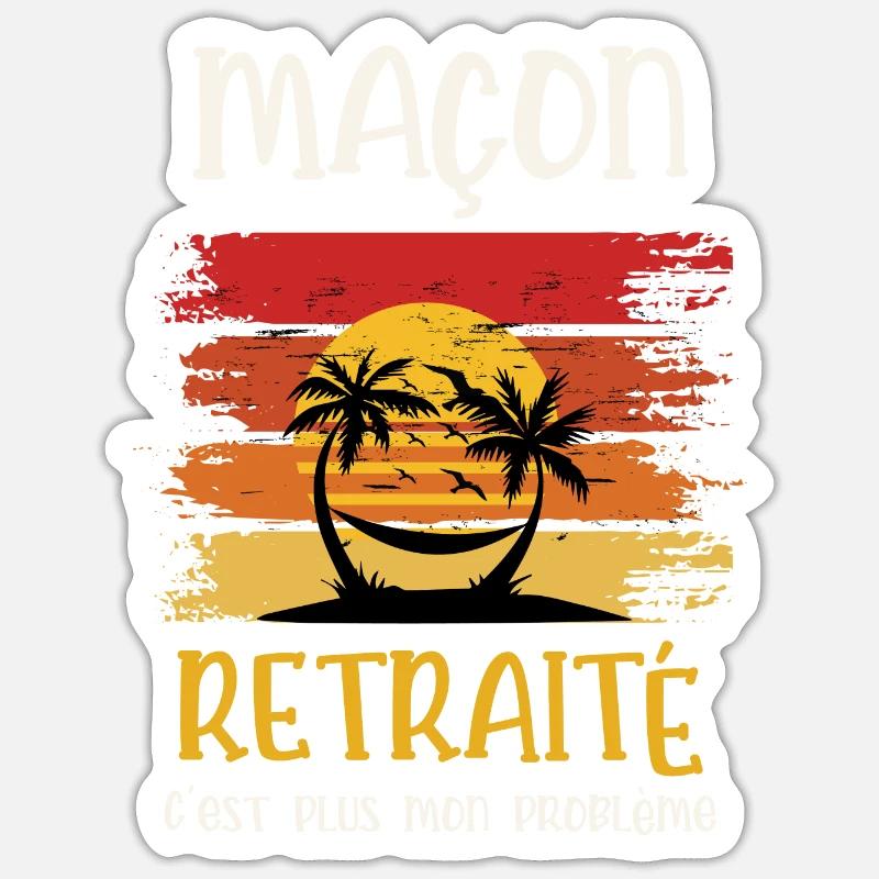 maçon retraité Sticker taille S (10 x 10 cm)