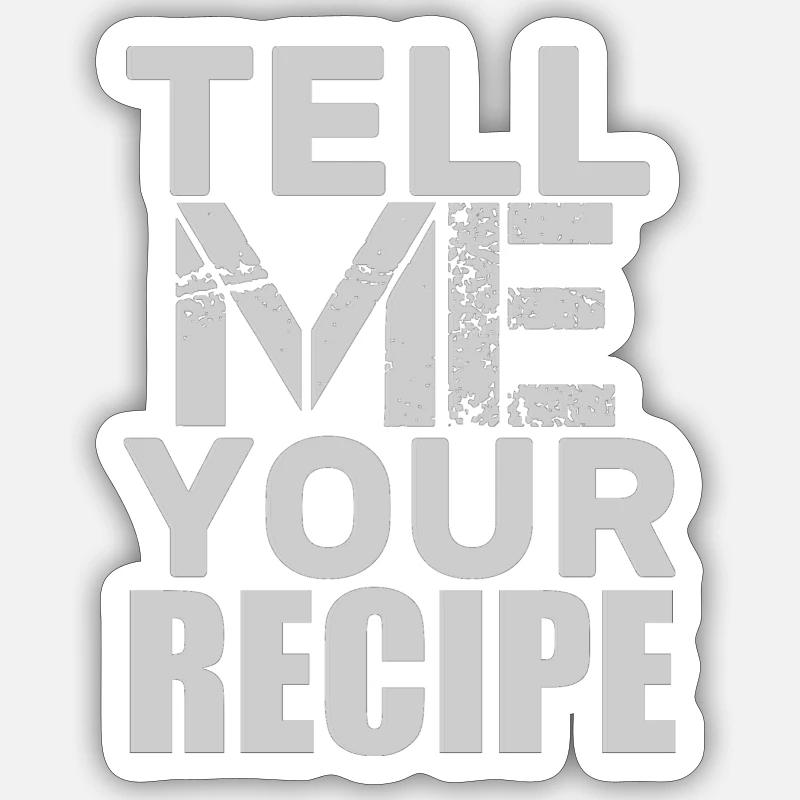 Raconter la recette - Sticker taille S (10 x 10 cm) - blanc mat
