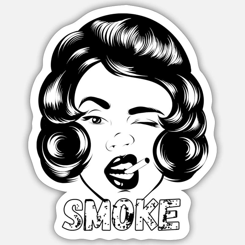Fumée 4 - Sticker taille S (10 x 10 cm) - blanc mat