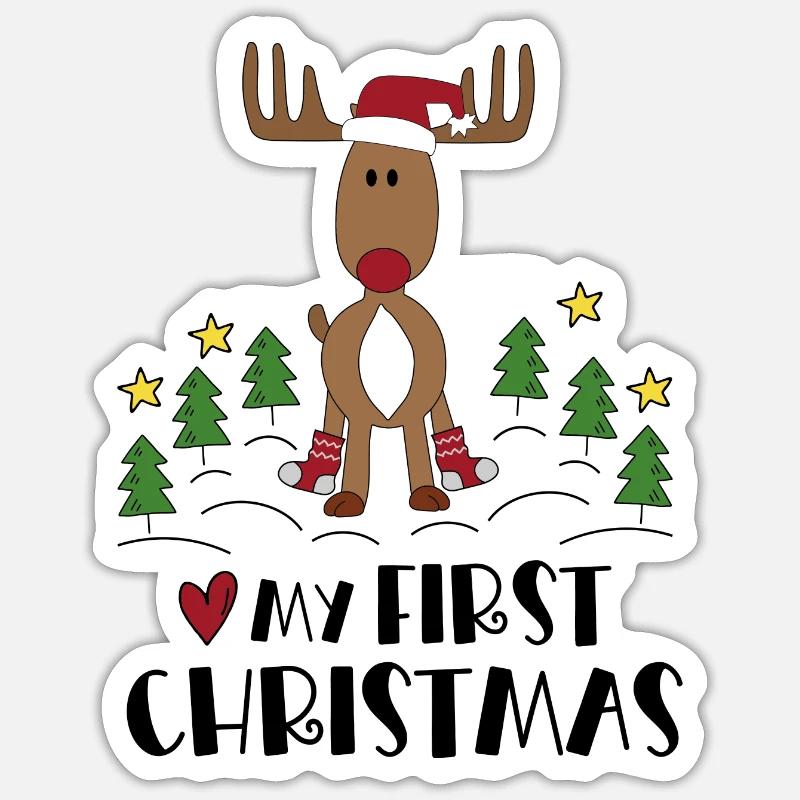 Mon premier Noël - Sticker taille S (10 x 10 cm) - blanc mat