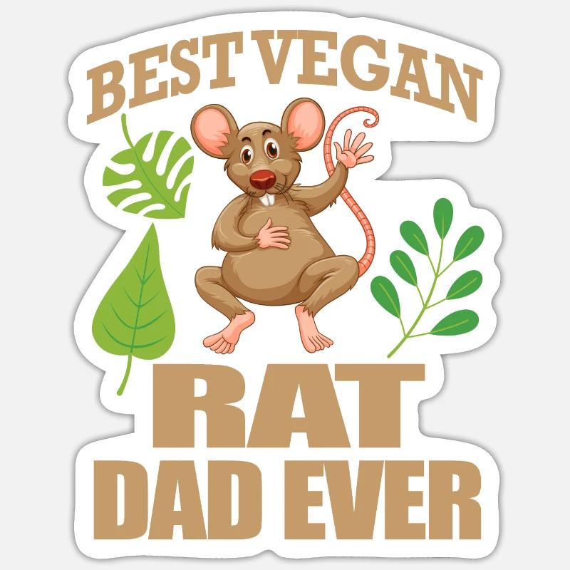 Rat - Sticker taille S (10 x 10 cm) - blanc mat