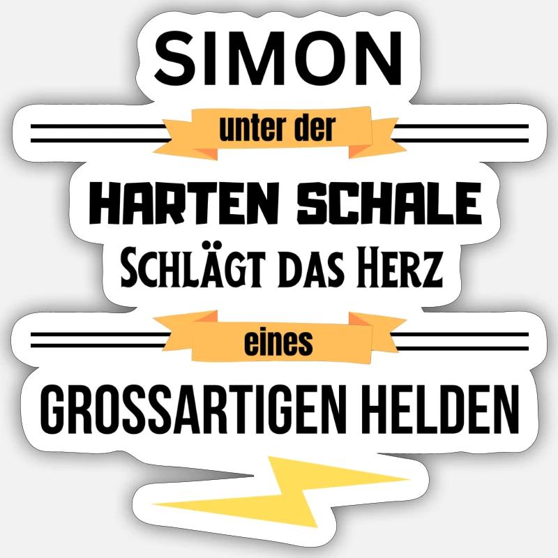 Simon unter harte Schale eines Großartigen Helden Sticker Größe S (10 x 10 cm)