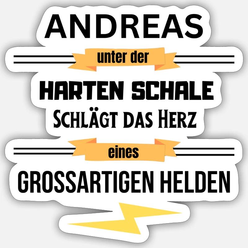 Andreas harte Schale eines Großartigen Helden Sticker Größe S (10 x 10 cm)