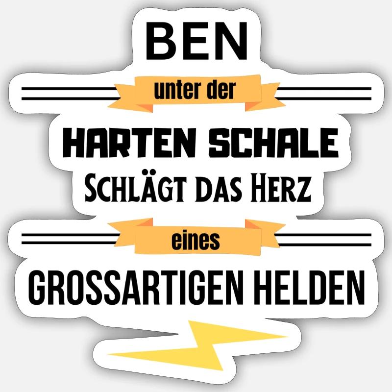 Ben unter harte Schale eines Großartigen Helden Sticker Größe S (10 x 10 cm)