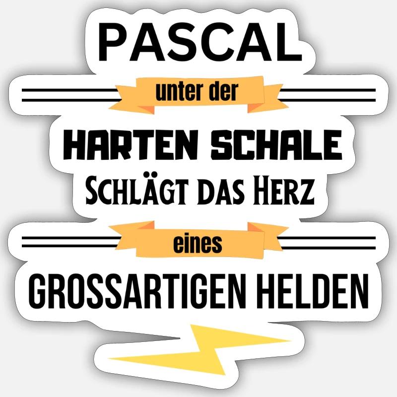Pascal unter harte Schale eines Großartigen Helden Sticker Größe S (10 x 10 cm)