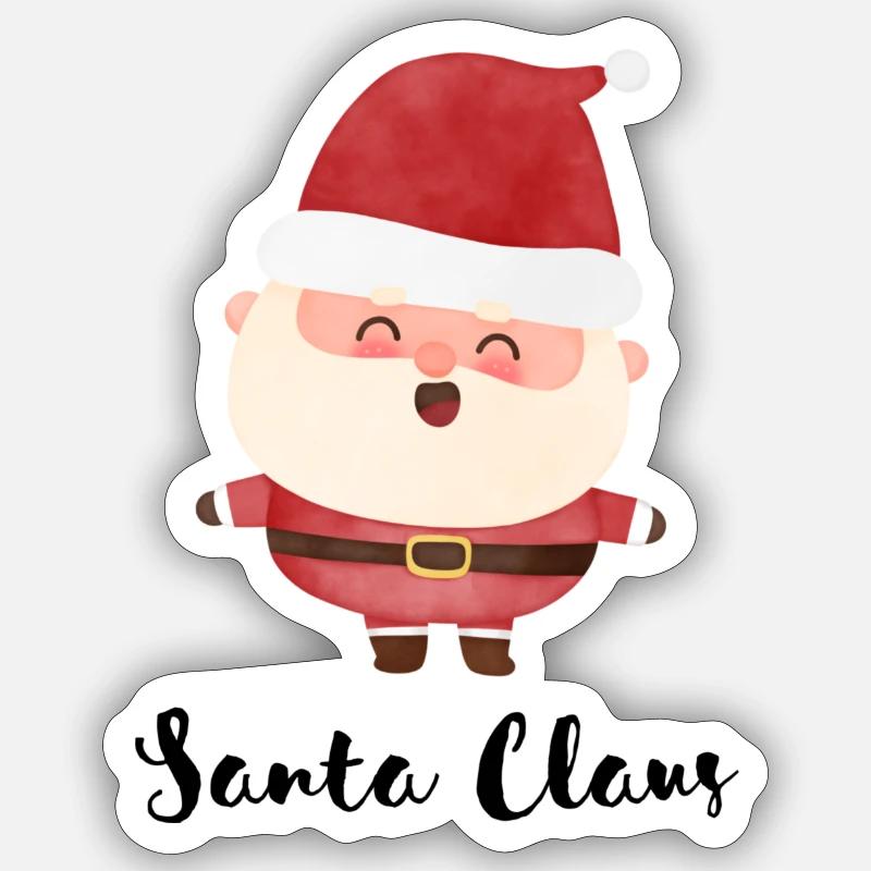 Kerstman Sticker maat S (10 x 10 cm)