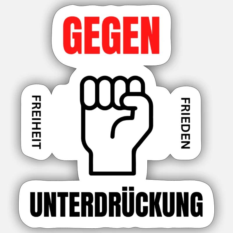 Protest Faust Freiheit Frieden Rechte - Sticker Größe S (10 x 10 cm) - Mattweiß