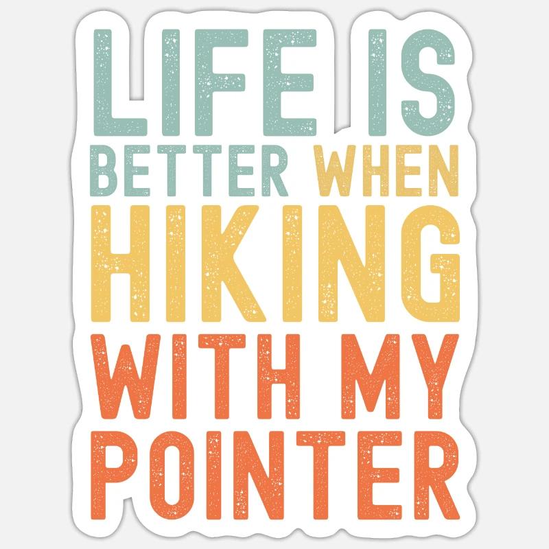 Pointer Hiking dog retro Sticker size S (10 x 10 cm)