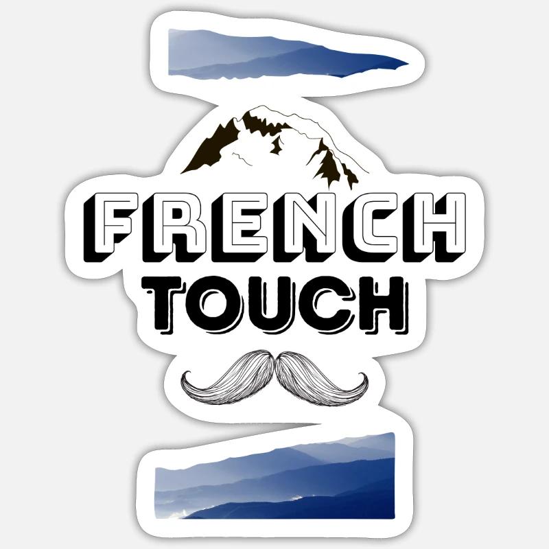 french touch - Sticker taille S (10 x 10 cm) - blanc mat