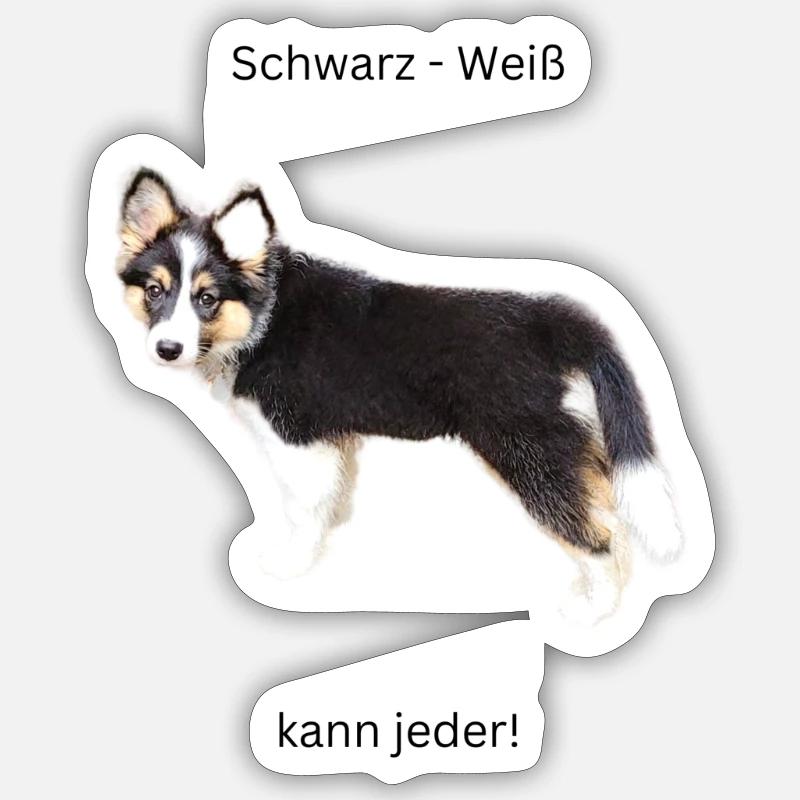 Border Collie Tri Color - Sticker Größe S (10 x 10 cm) - Mattweiß