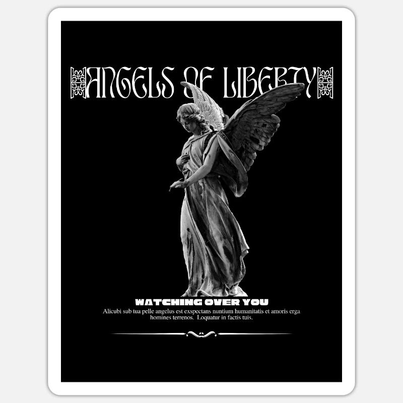Anges de la Liberté - Sticker taille S (10 x 10 cm) - blanc mat