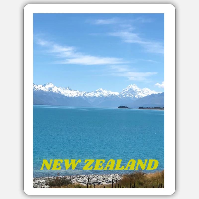 Mt. Cook - Sticker Größe S (10 x 10 cm) - Mattweiß