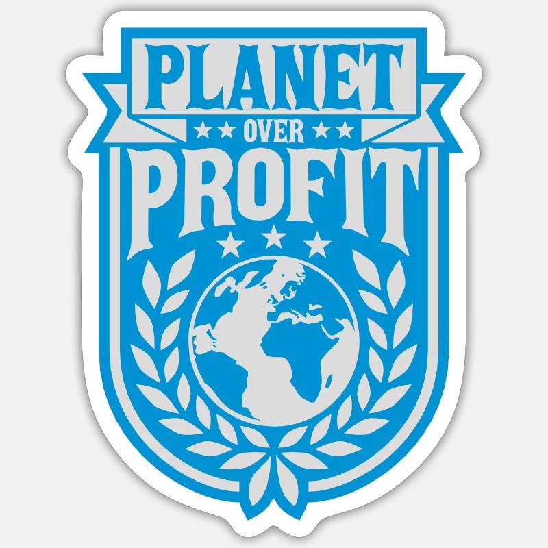 Planète sur le devis de profit Sticker taille S (10 x 10 cm)