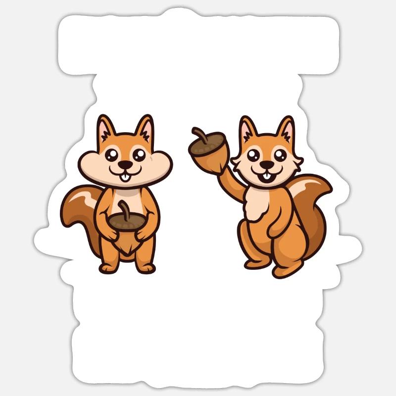 Waldbewohner Geschenk Lustiges Eichhörnchen - Sticker Größe S (10 x 10 cm) - Mattweiß