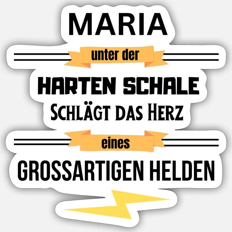Maria unter harte Schale eines Großartigen Helden - Sticker Größe S (10 x 10 cm) - Mattweiß