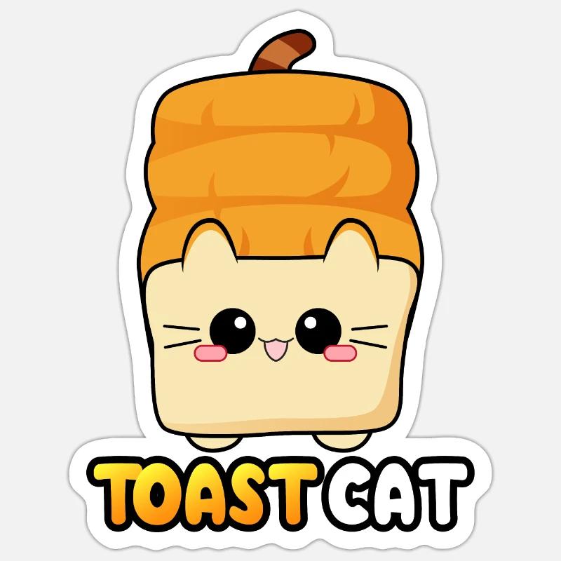 Toast Cat Kitty Bread Cat Bread moodrush Sticker size S (10 x 10 cm)