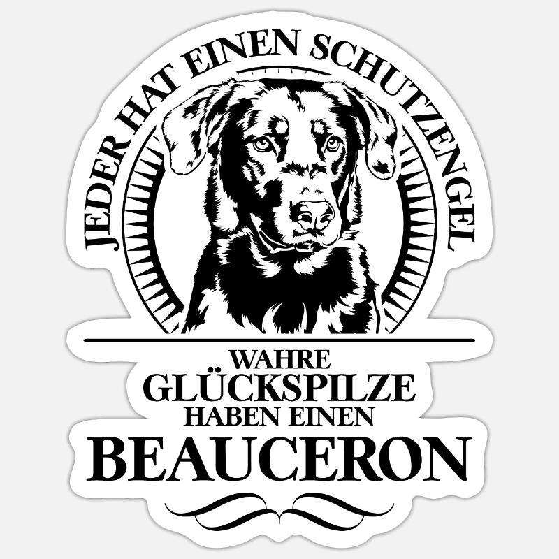 BEAUCERON Schutzengel Hundespruch Hunde Wilsigns - Sticker Größe S (10 x 10 cm) - Mattweiß