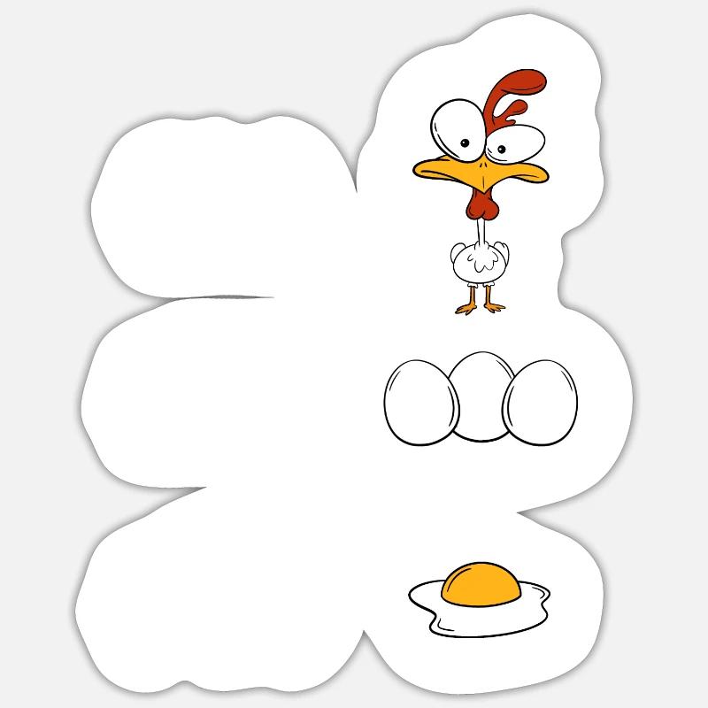 Mathe Ableitung Huhn Schüler Lehrer Geschenk - Sticker Größe S (10 x 10 cm) - Mattweiß