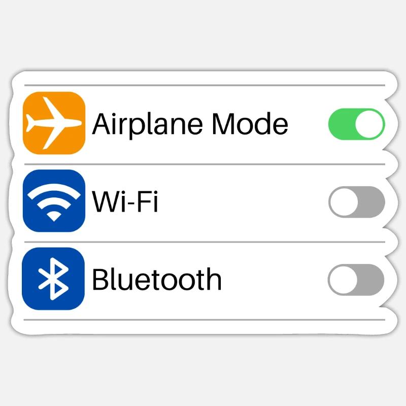 Flugmodus Einstellung Sticker Größe S (10 x 10 cm)