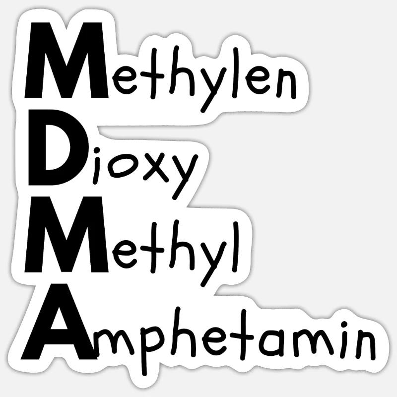 Methylendioxymethylamphetamin - Sticker Größe S (10 x 10 cm) - Mattweiß
