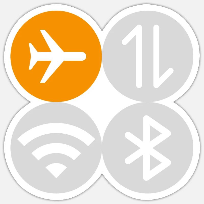 Mode avion du menu rapide - Sticker taille S (10 x 10 cm) - blanc mat
