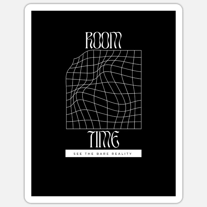 Espace et temps - Sticker taille S (10 x 10 cm) - blanc mat