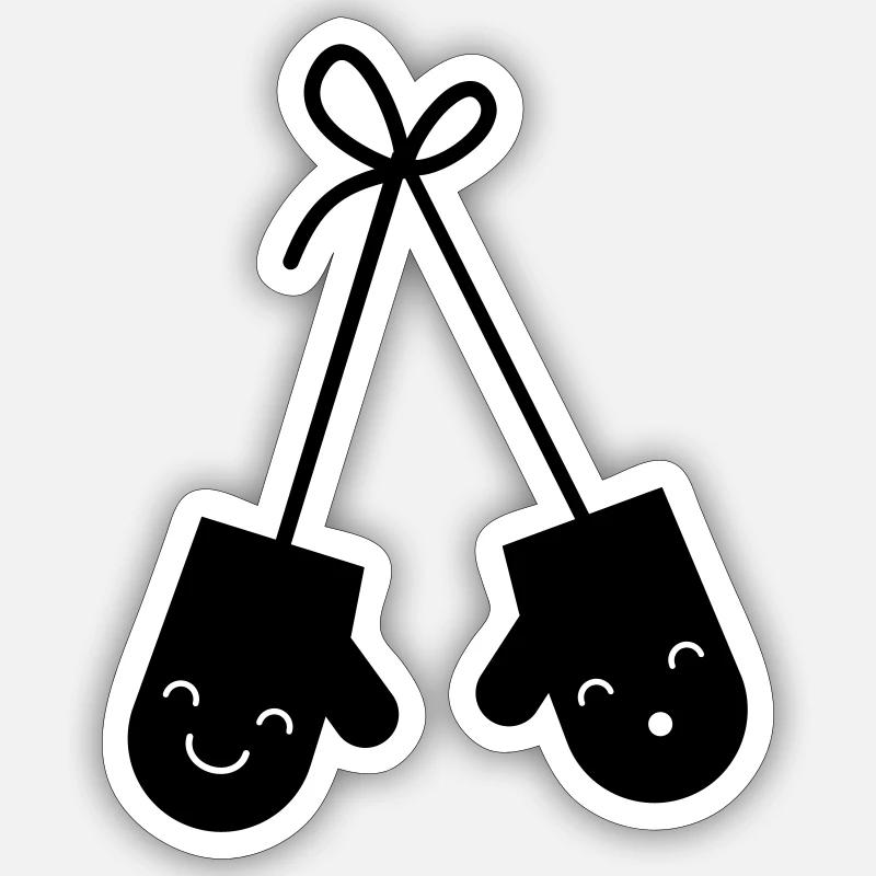 Handschuhe - Sticker Größe S (10 x 10 cm) - Mattweiß