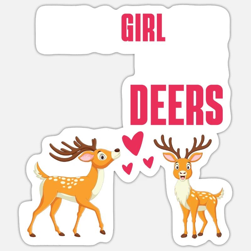 Waldbewohner Wald Tier Mädchen Geschenk Hirsch Sticker Größe S (10 x 10 cm)