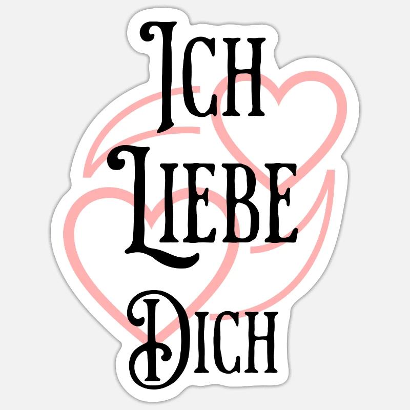 Ich liebe dich für Mann oder Frau - Sticker Größe S (10 x 10 cm) - Mattweiß
