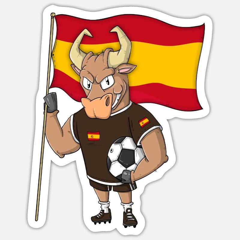 Stier Fan Spanien - Sticker Größe S (10 x 10 cm) - Mattweiß