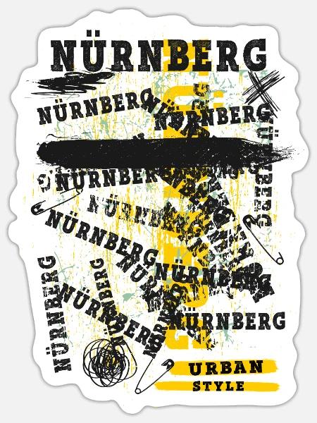 Nürnberg Deutschland Stadt Skyline Heimat Liebe - Sticker Größe S (10 x 10 cm) - Mattweiß